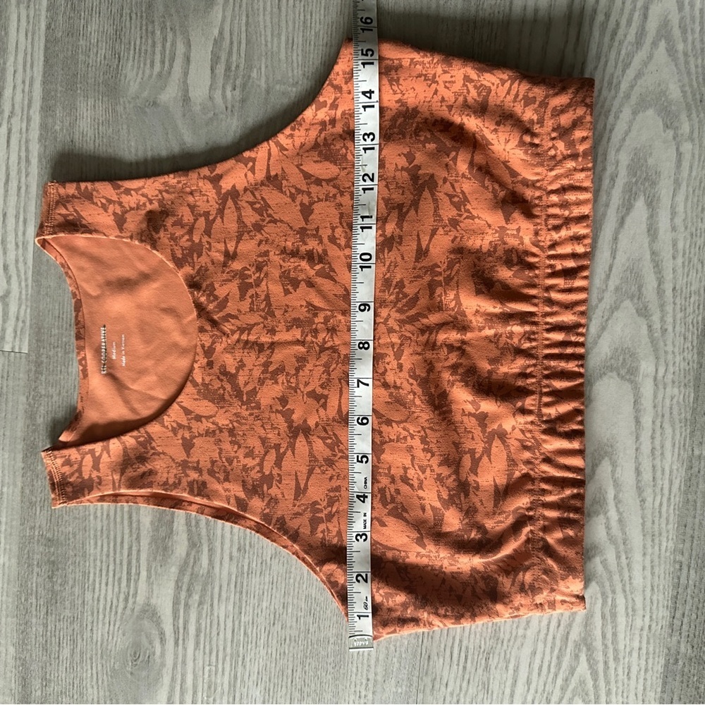 REI Co-op Orange Pattern Longline Sports Bra Medium - Picture 7 of 8